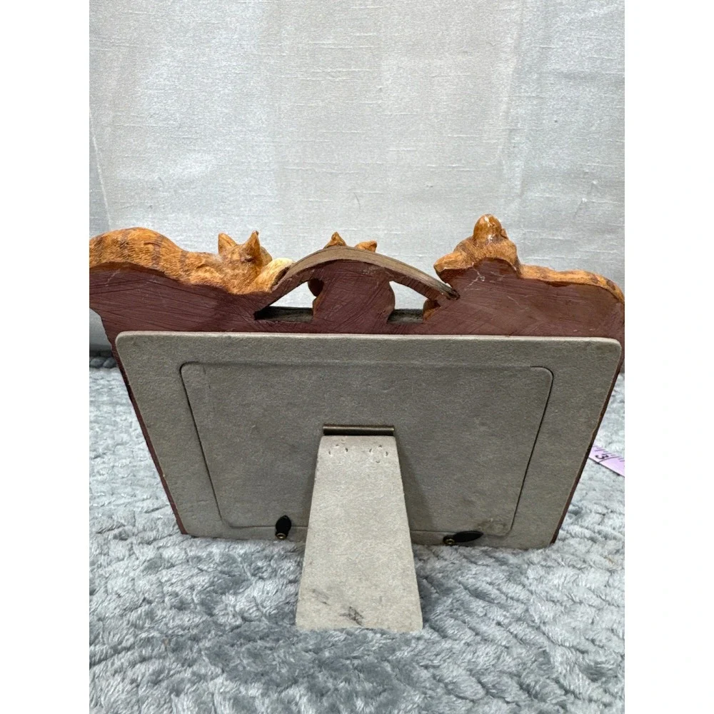 Vintage Style Orange Tabby Kittens 3D Picture Frame Whimsical Cat Decor Tabletop